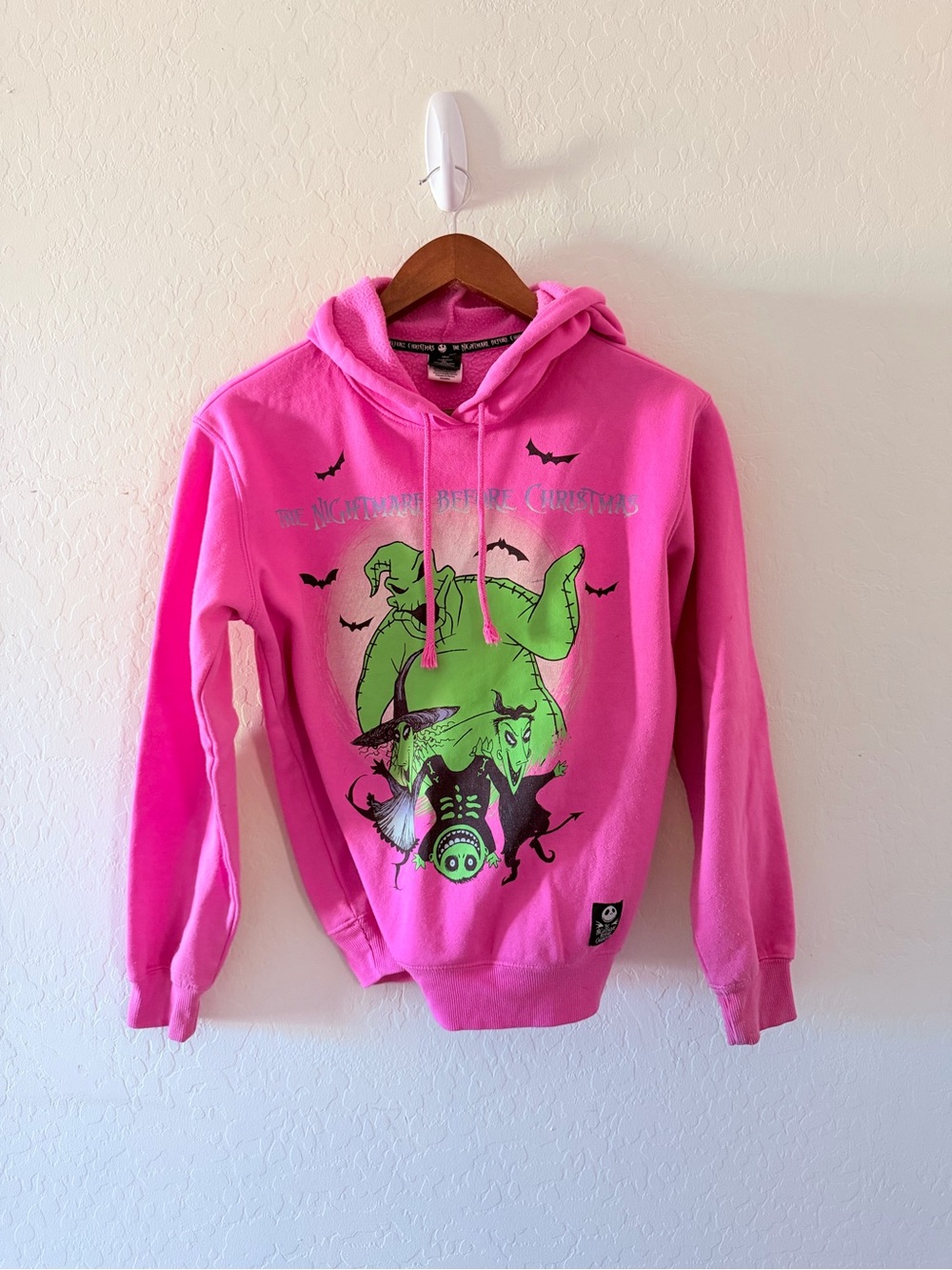 Disney The Nightmare Before Christmas Hot Pink Graphic Hoodie Oogie Boogie XXS